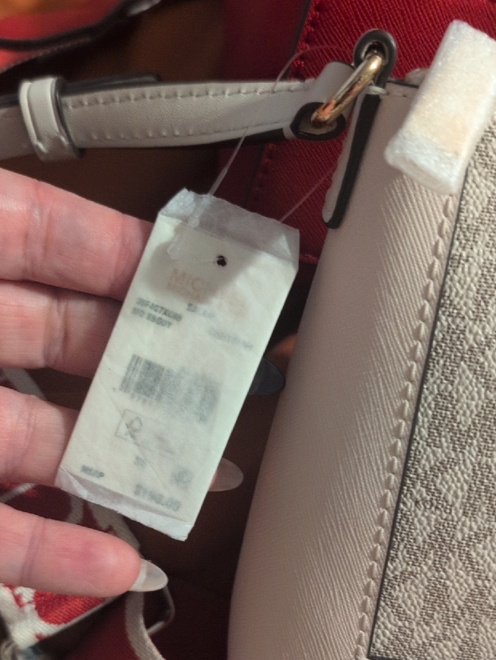 Michael Kors Beige Cream Logo Crossbody Bag with Gold Hardware - Picture 5 of 8